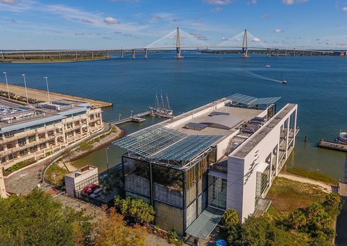 Charleston Aquarium & Harbor from above